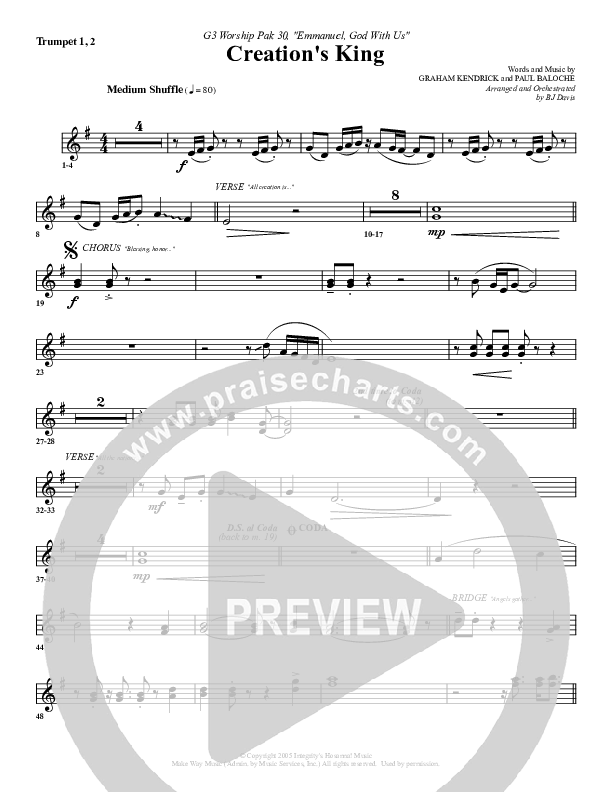 Creation's King Trumpet 1,2 (G3 Worship)