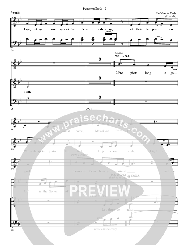 Peace On Earth Choir Sheet (G3 Worship)