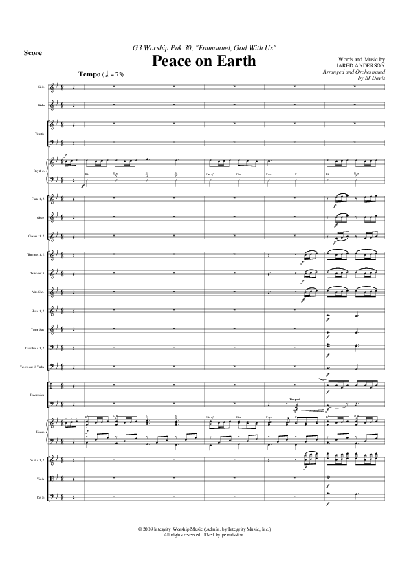 Peace On Earth Conductor's Score (G3 Worship)