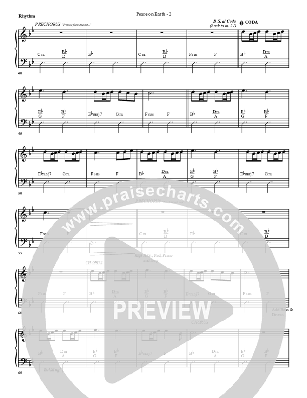 Peace On Earth Rhythm Chart (G3 Worship)