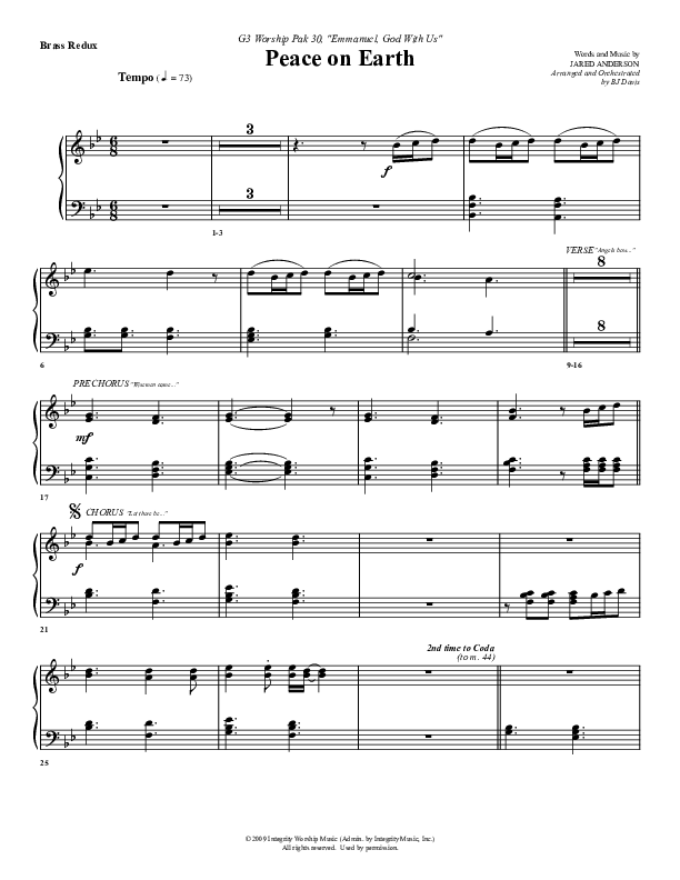 Peace On Earth Synth Brass (G3 Worship)