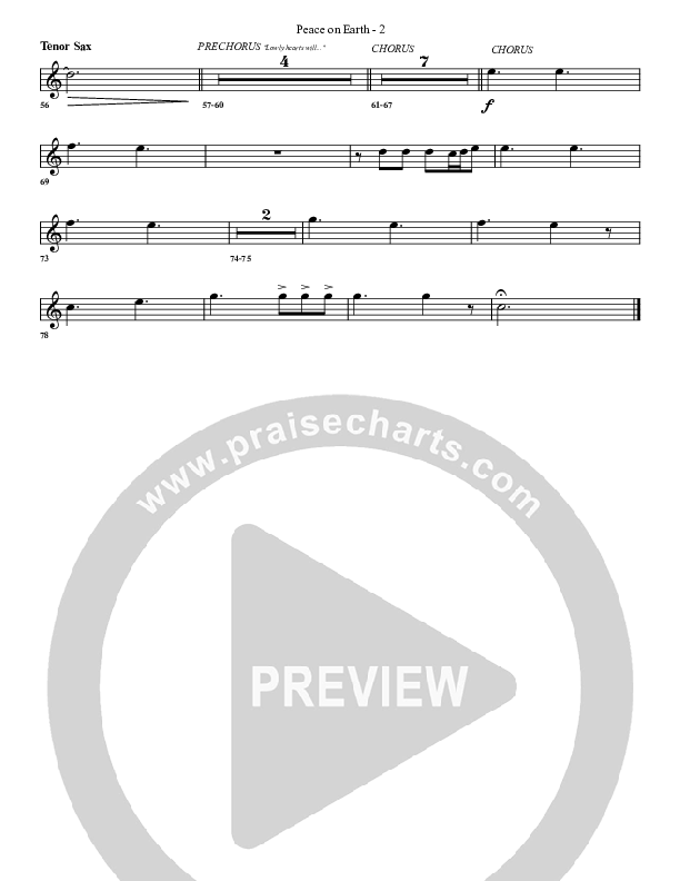 Peace On Earth Tenor Sax 2 (G3 Worship)