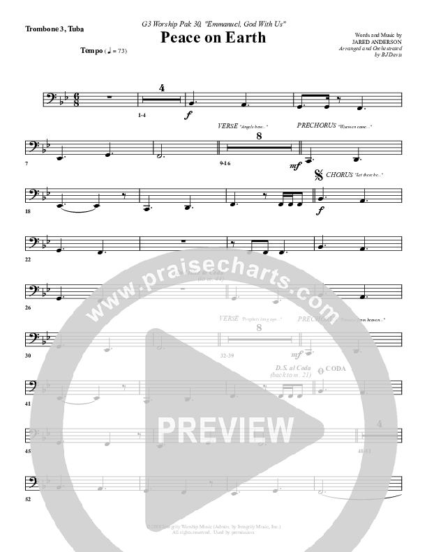 Peace On Earth Trombone 3/Tuba (G3 Worship)