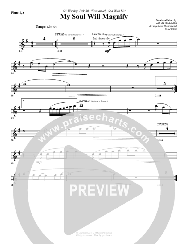 My Soul Will Magnify Flute 1/2 (G3 Worship)