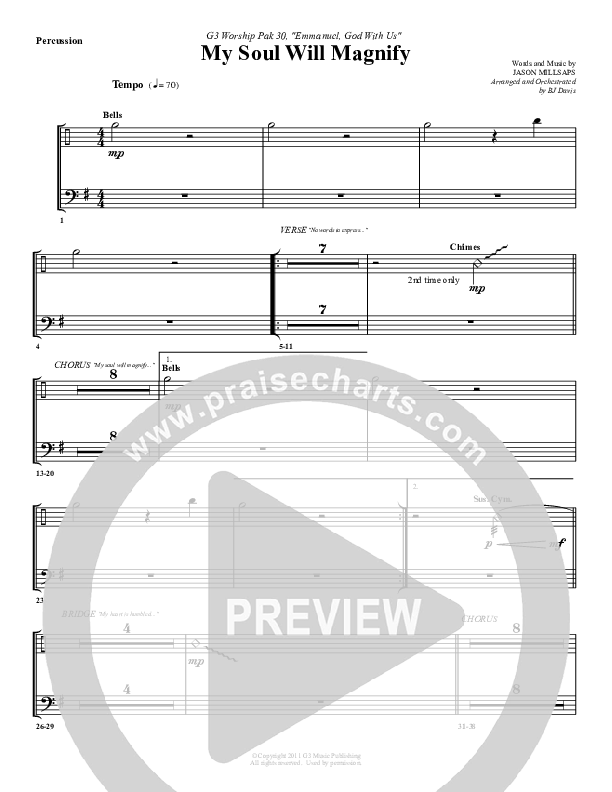 My Soul Will Magnify Percussion (G3 Worship)