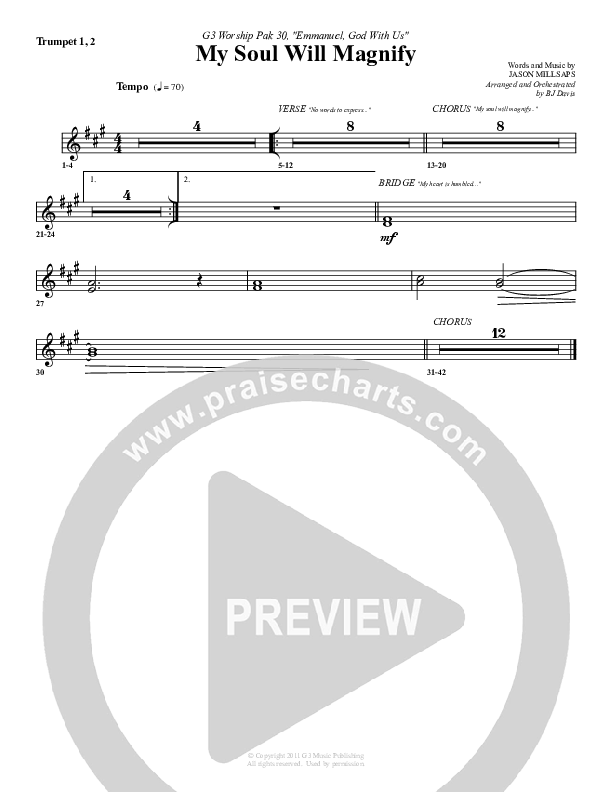 My Soul Will Magnify Trumpet 1,2 (G3 Worship)