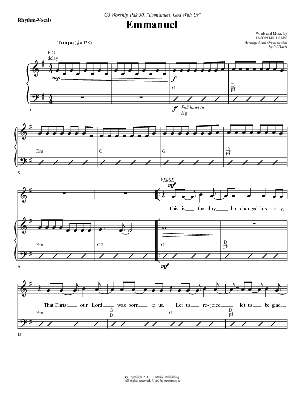Emmanuel Rhythm/Vocal (G3 Worship)
