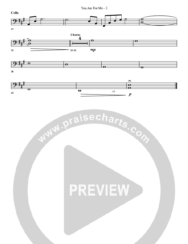 You Are For Me Cello (G3 Worship)