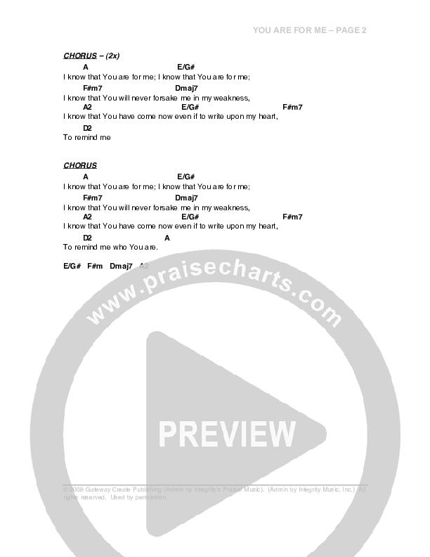You Are For Me Chords & Lyrics (G3 Worship)