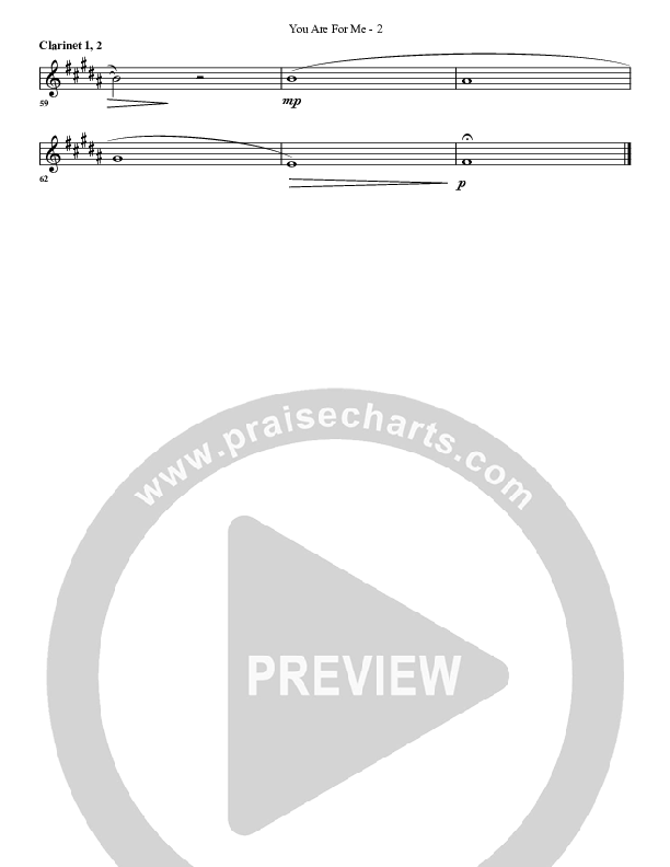 You Are For Me Clarinet 1/2 (G3 Worship)