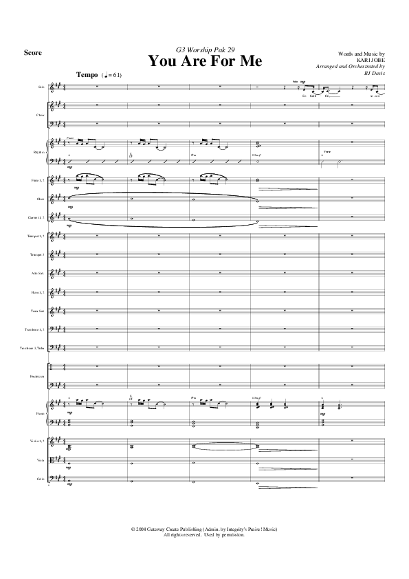 You Are For Me Orchestration (G3 Worship)