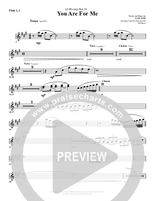 You Are For Me Flute 1/2 (G3 Worship)