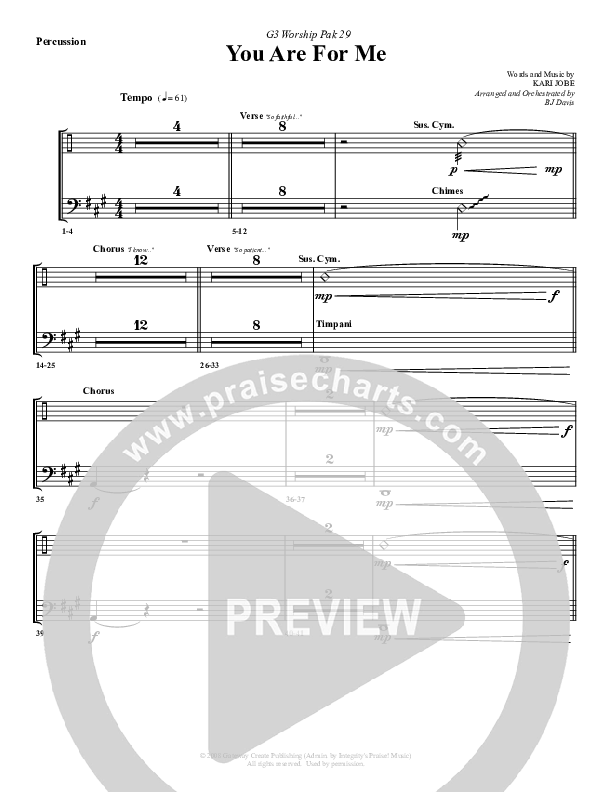 You Are For Me Percussion (G3 Worship)
