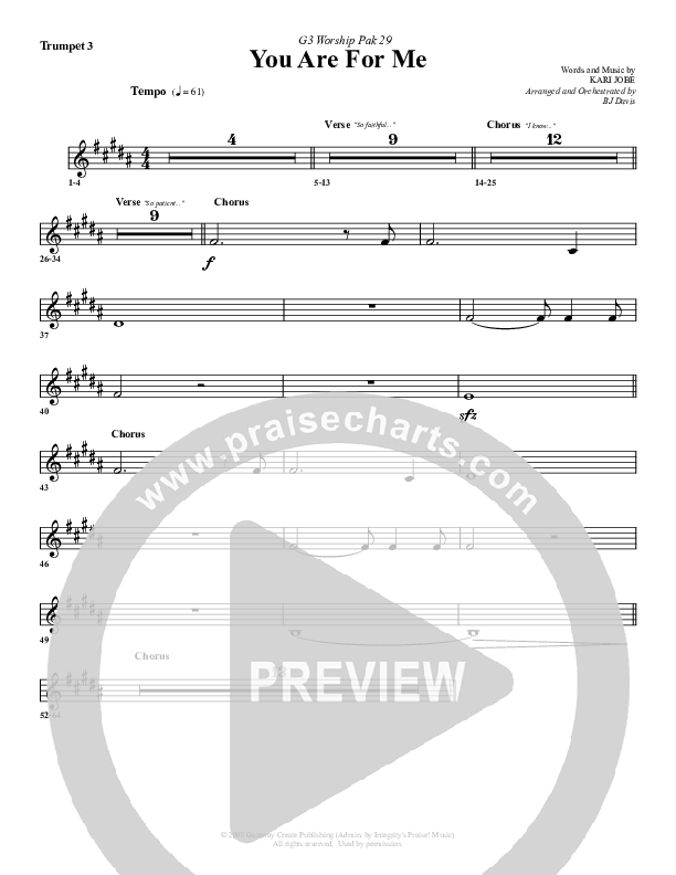 You Are For Me Trumpet 3 (G3 Worship)