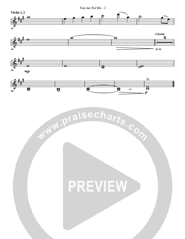 You Are For Me Violin 1/2 (G3 Worship)