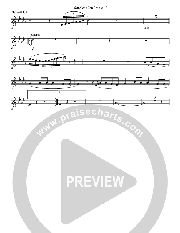 You Alone Can Rescue Clarinet 1/2 (G3 Worship)