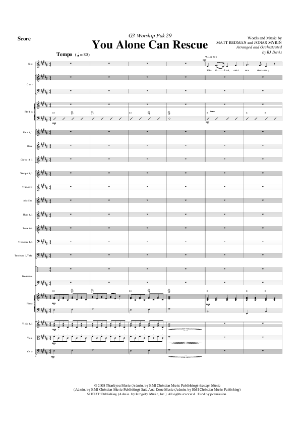 You Alone Can Rescue Orchestration (G3 Worship)