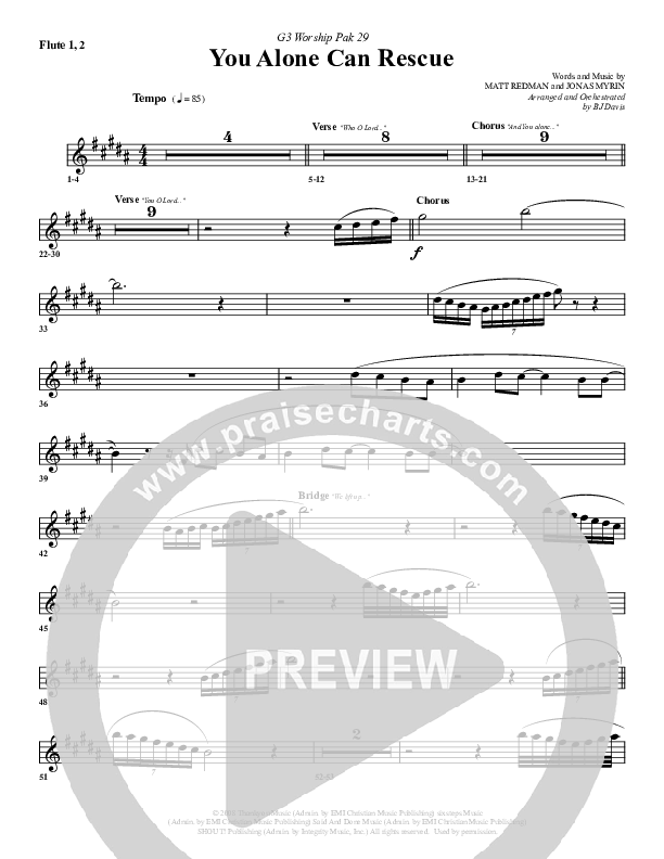 You Alone Can Rescue Flute 1/2 (G3 Worship)