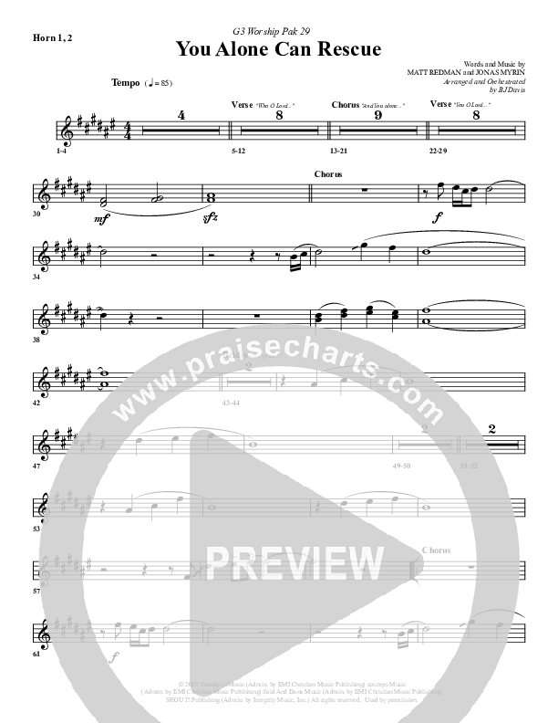 You Alone Can Rescue French Horn 1/2 (G3 Worship)