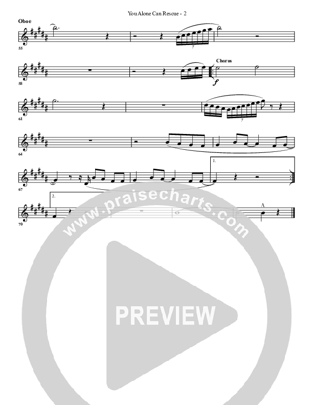 You Alone Can Rescue Oboe (G3 Worship)