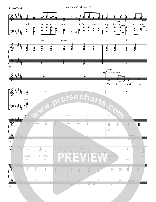 You Alone Can Rescue Piano/Vocal (G3 Worship)