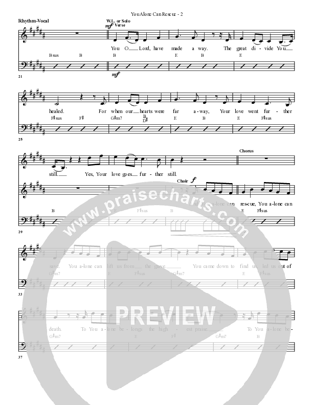 You Alone Can Rescue Rhythm/Vocal (G3 Worship)