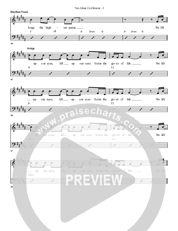 You Alone Can Rescue Rhythm/Vocal (G3 Worship)