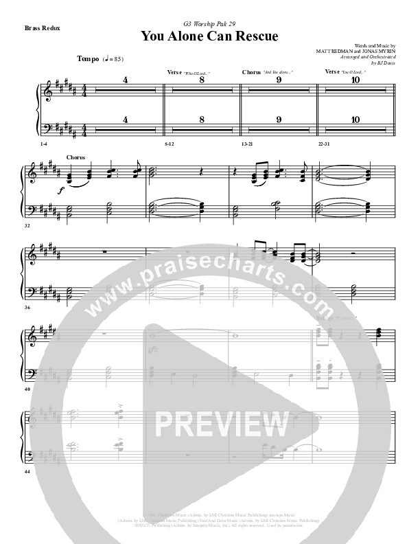 You Alone Can Rescue Synth Brass (G3 Worship)