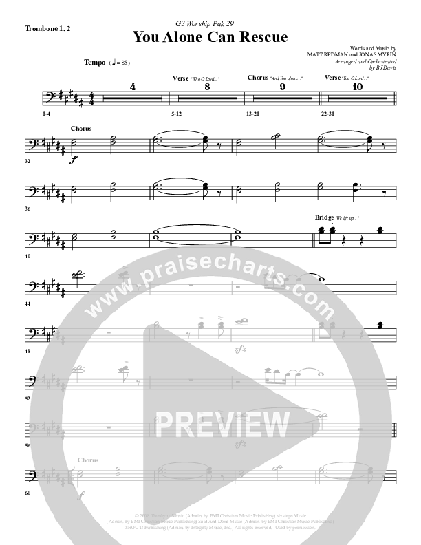 You Alone Can Rescue Trombone 1/2 (G3 Worship)