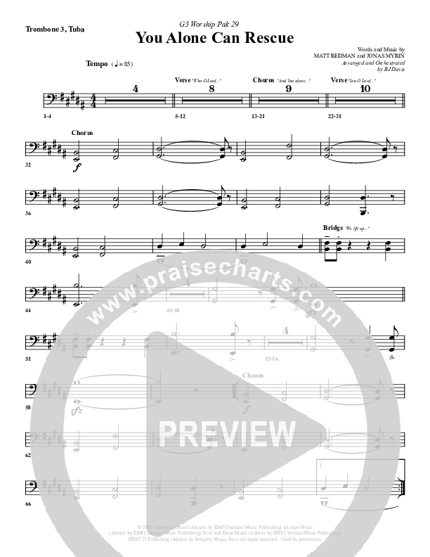 You Alone Can Rescue Trombone 3/Tuba (G3 Worship)
