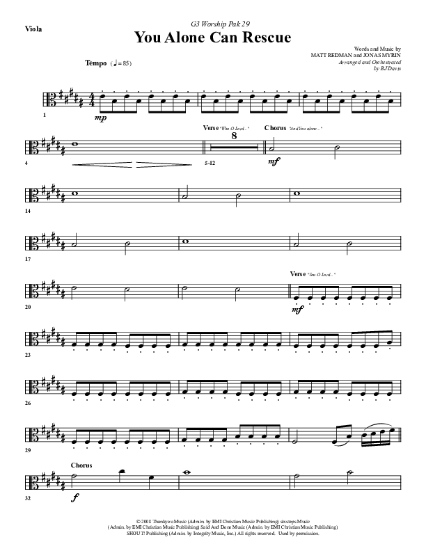 You Alone Can Rescue Viola (G3 Worship)