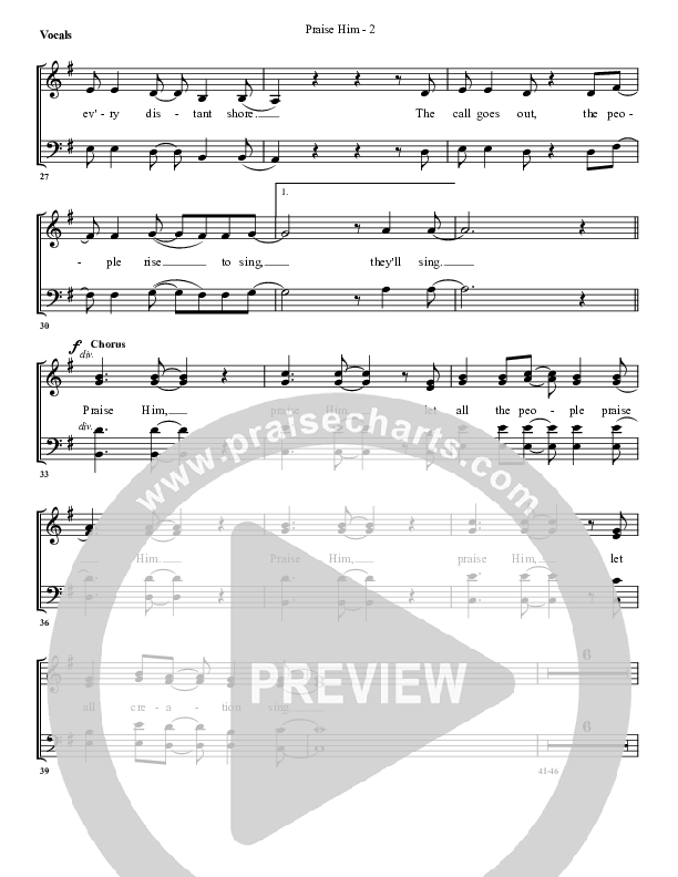 Praise Him Choir Sheet (G3 Worship)