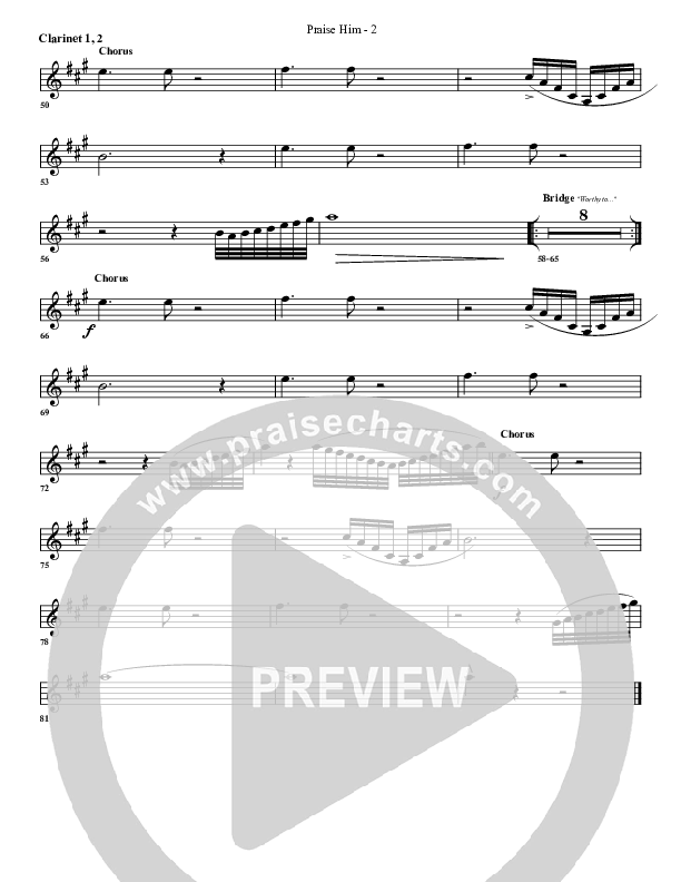 Praise Him Clarinet 1/2 (G3 Worship)