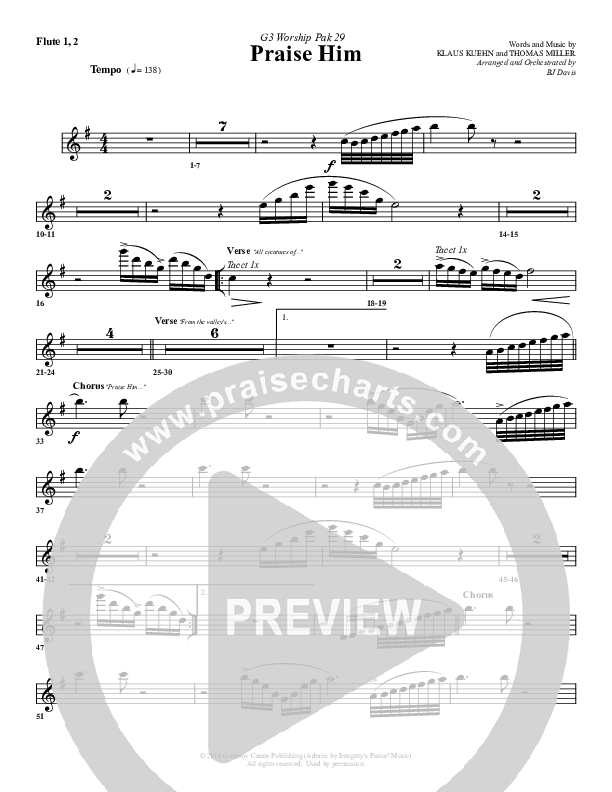 Praise Him Flute 1/2 (G3 Worship)