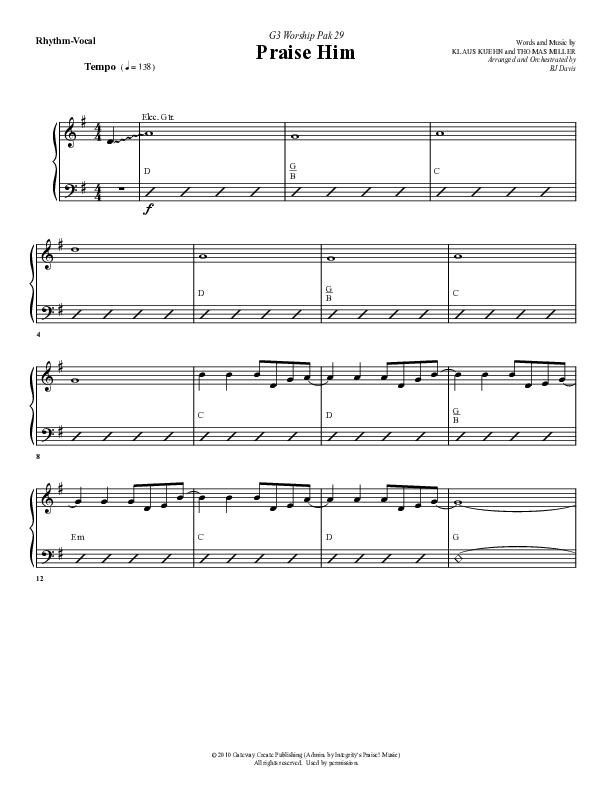 Praise Him Rhythm/Vocal (G3 Worship)