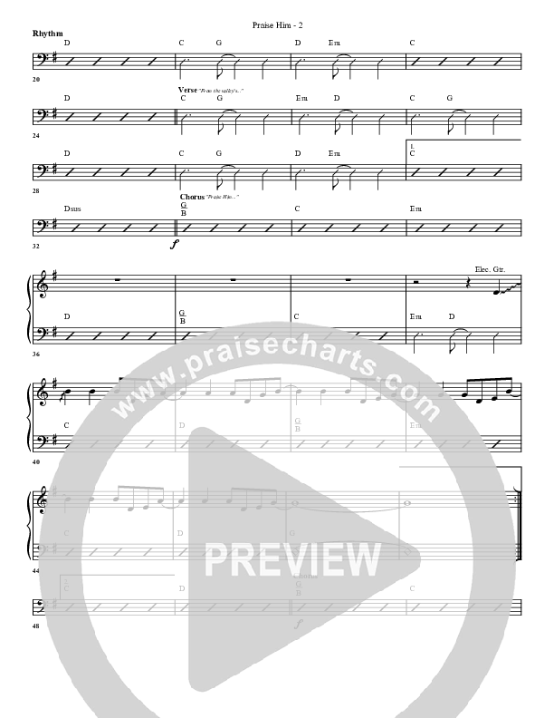 Praise Him Rhythm Chart (G3 Worship)