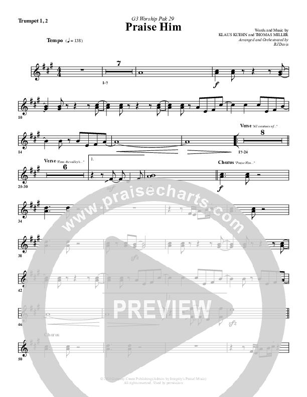 Praise Him Trumpet 1,2 (G3 Worship)