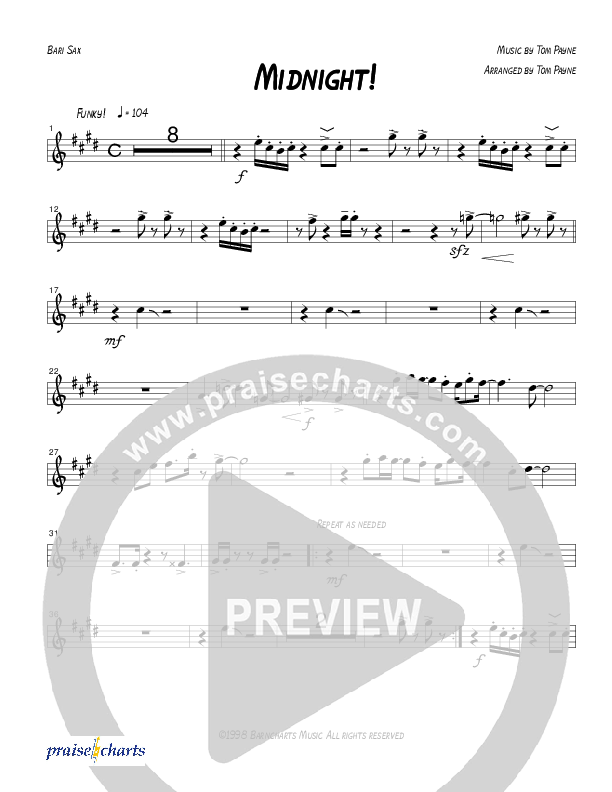 Midnight (Instrumental) Bari Sax (Tom Payne)