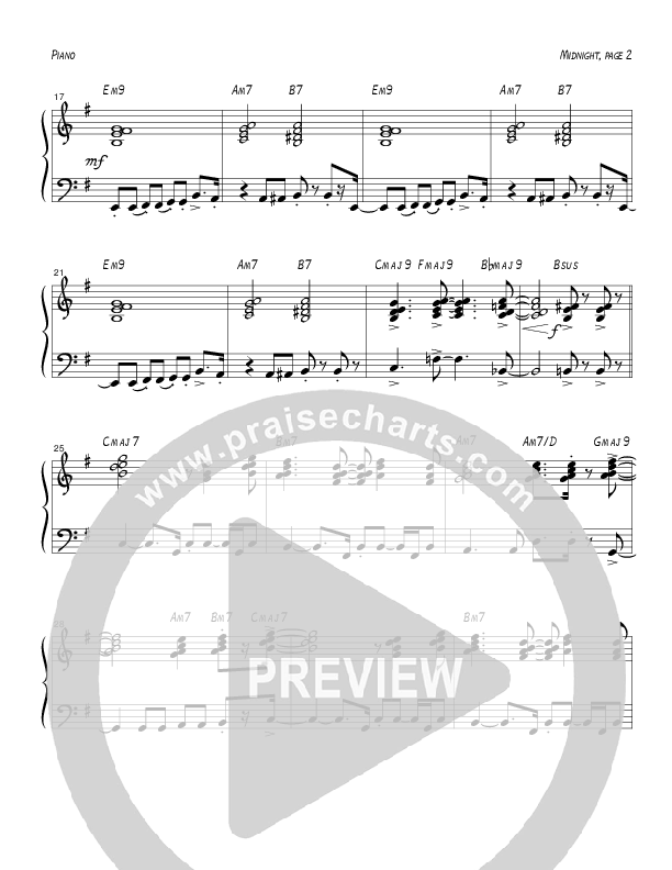Midnight (Instrumental) Piano Sheet (Tom Payne)