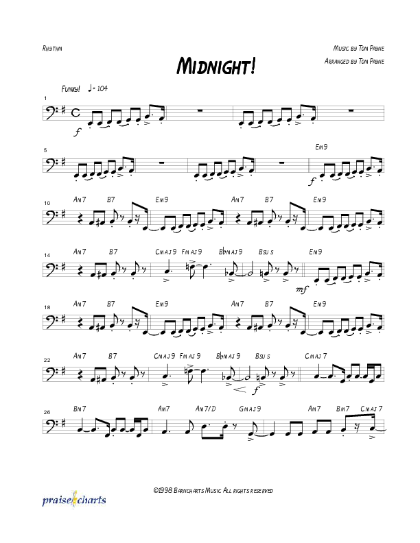 Midnight (Instrumental) Rhythm Chart (Tom Payne)