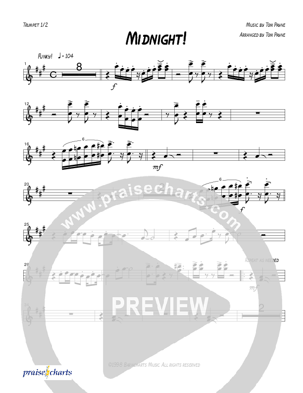 Midnight (Instrumental) Trumpet 1,2 (Tom Payne)