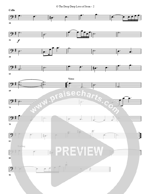 O The Deep Deep Love Of Jesus Cello (G3 Worship)