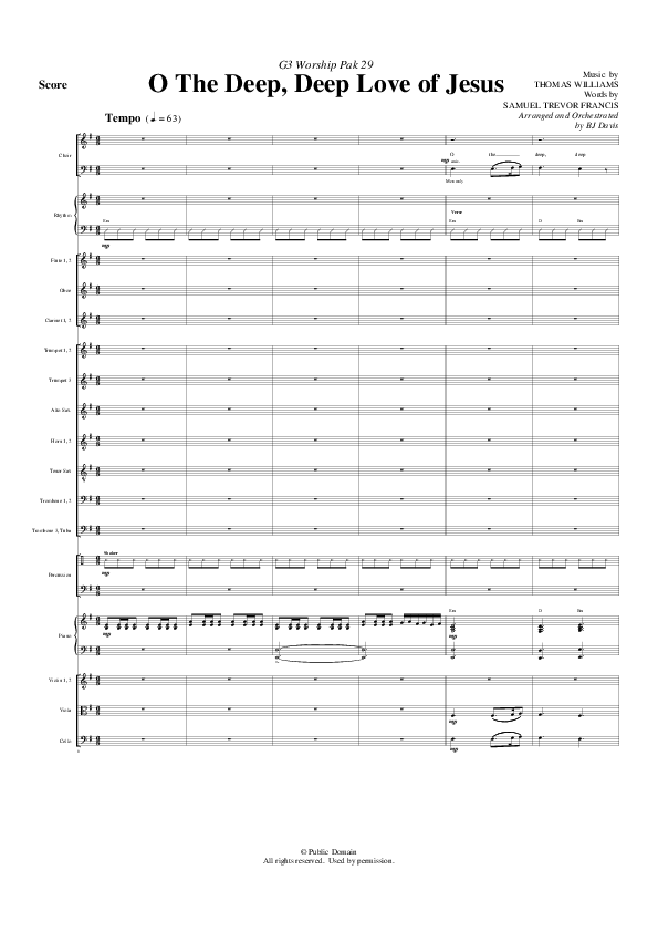 O The Deep Deep Love Of Jesus Conductor's Score (G3 Worship)
