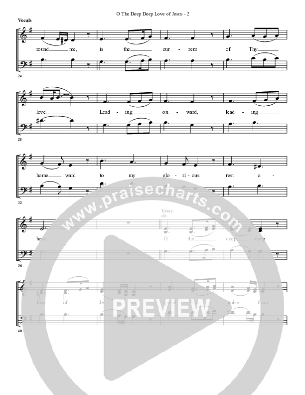 O The Deep Deep Love Of Jesus Lead Sheet (G3 Worship)