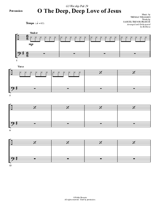 O The Deep Deep Love Of Jesus Percussion (G3 Worship)