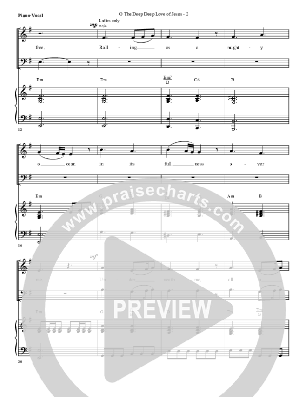 O The Deep Deep Love Of Jesus Piano/Vocal (G3 Worship)