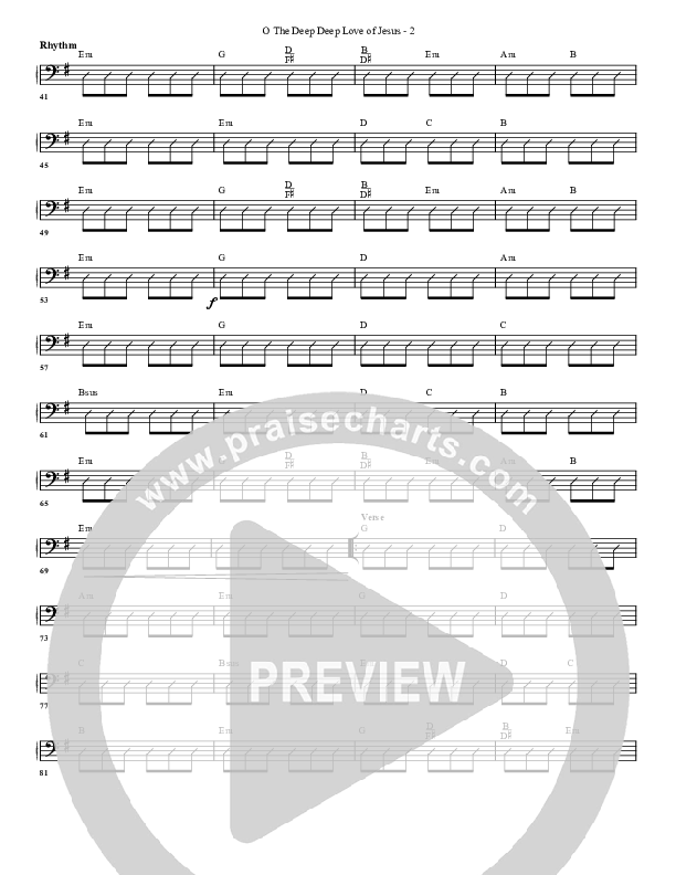 O The Deep Deep Love Of Jesus Rhythm Chart (G3 Worship)