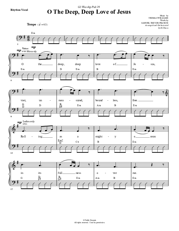O The Deep Deep Love Of Jesus Rhythm/Vocal (G3 Worship)