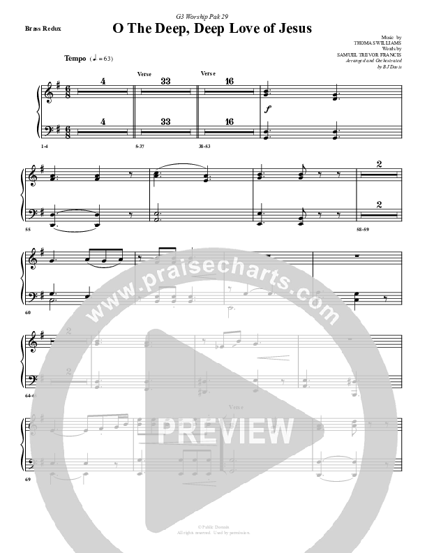 O The Deep Deep Love Of Jesus Synth Brass (G3 Worship)
