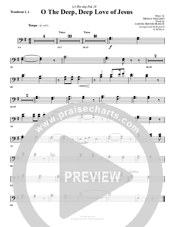 O The Deep Deep Love Of Jesus Trombone 1/2 (G3 Worship)